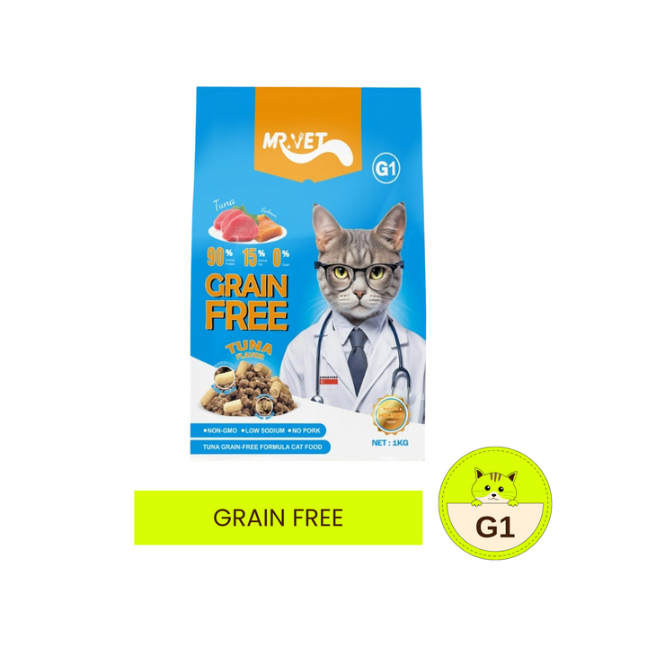 Hạt Mr.Vet Cho Mèo Mọi Lứa Tuổi, Nhiều Loại Theo Nhu Cầu, Túi 1Kg