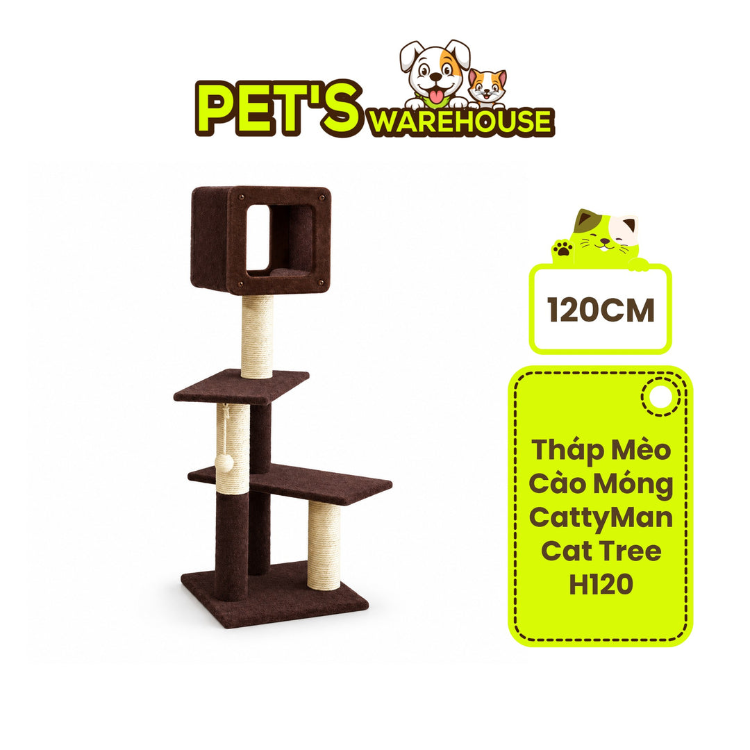 [120CM] Tháp Mèo Cào Móng CattyMan Cat Tree H120