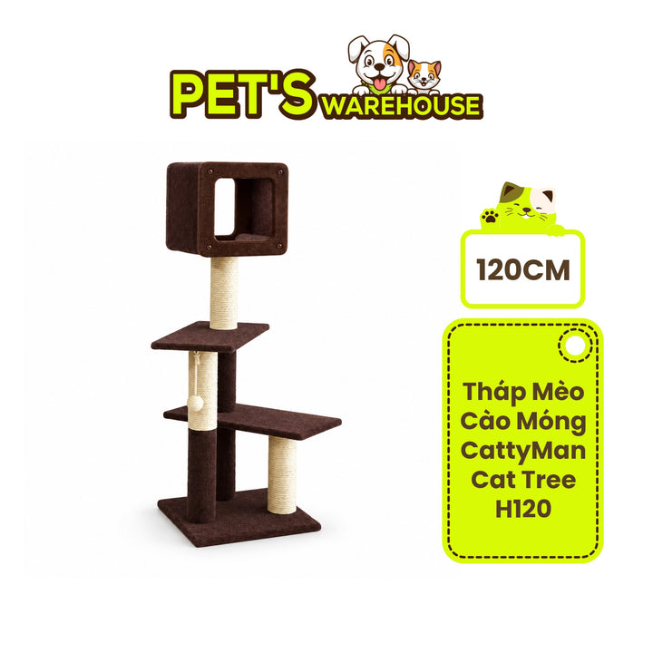 [120CM] Tháp Mèo Cào Móng CattyMan Cat Tree H120