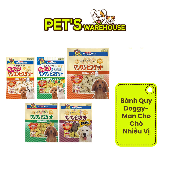 Bánh Quy DoggyMan Cho Chó Vị Rau Củ & Vị Sữa