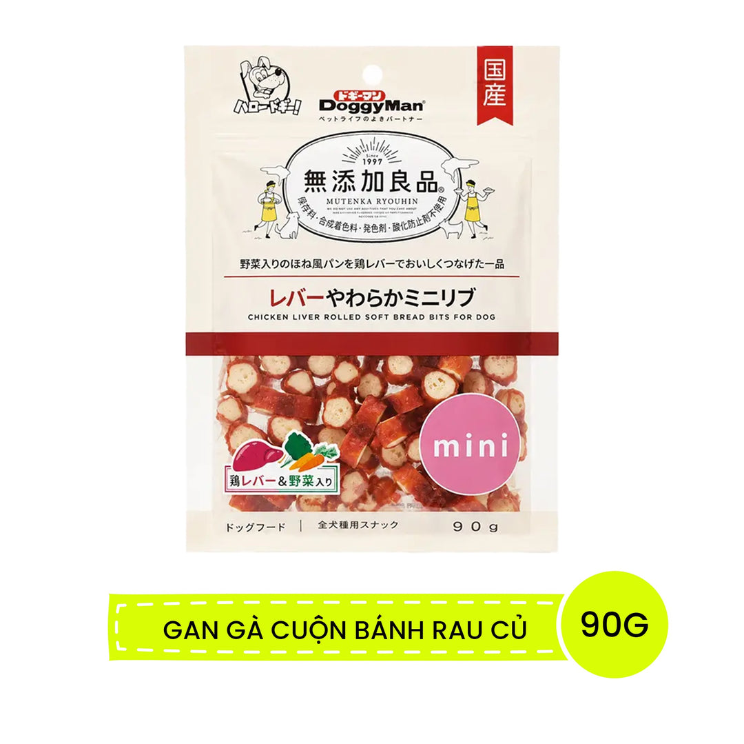 Thịt Gà / Gan Gà Cuộn Bánh Rau Củ DoggyMan Cho Chó