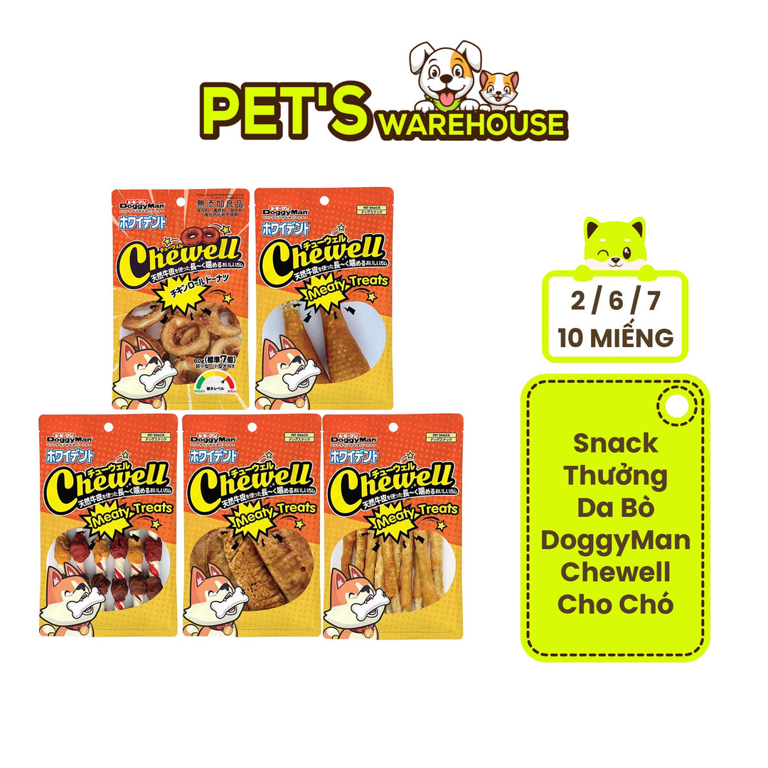 Snack Thưởng Da Bò DoggyMan Chewell Cho Chó