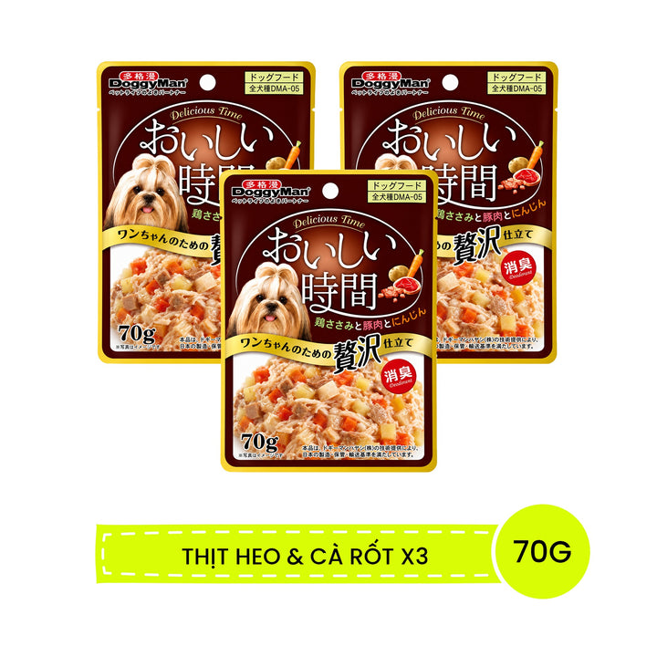 Pate DoggyMan Thịt Gà Đóng Gói Cho Chó, Bổ Sung Thịt/Cá/Rau Củ, 70g