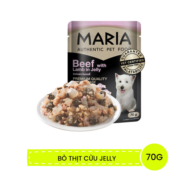Pate Maria Chó Con, Chó Trưởng Thành Gói 70G, Ăn Ngon Hơn, Bổ Sung Năng Lượng