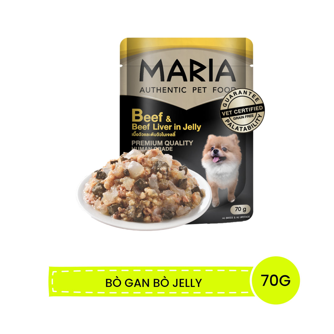 Pate Maria Chó Con, Chó Trưởng Thành Gói 70G, Ăn Ngon Hơn, Bổ Sung Năng Lượng
