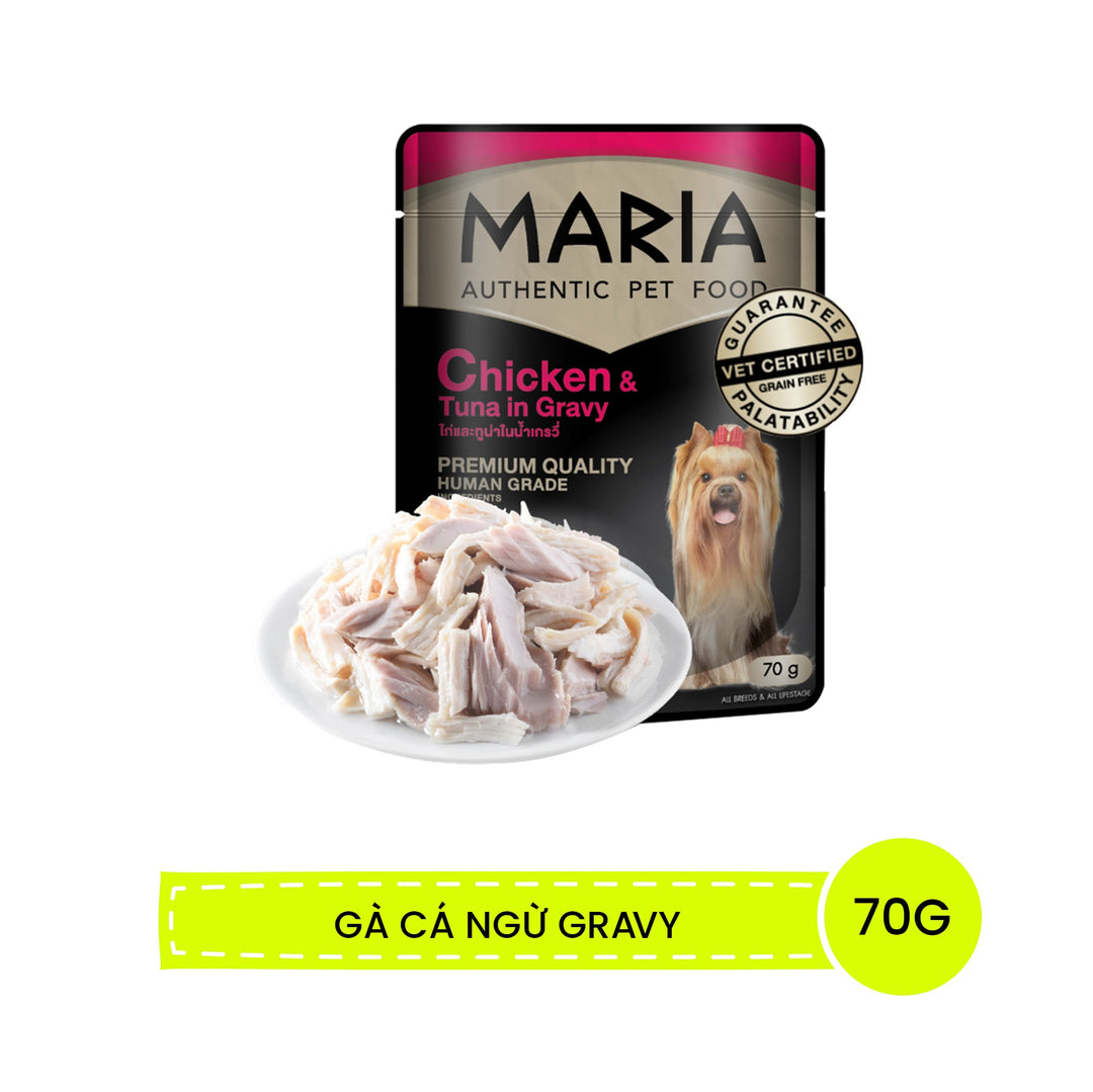 Pate Maria Chó Con, Chó Trưởng Thành Gói 70G, Ăn Ngon Hơn, Bổ Sung Năng Lượng