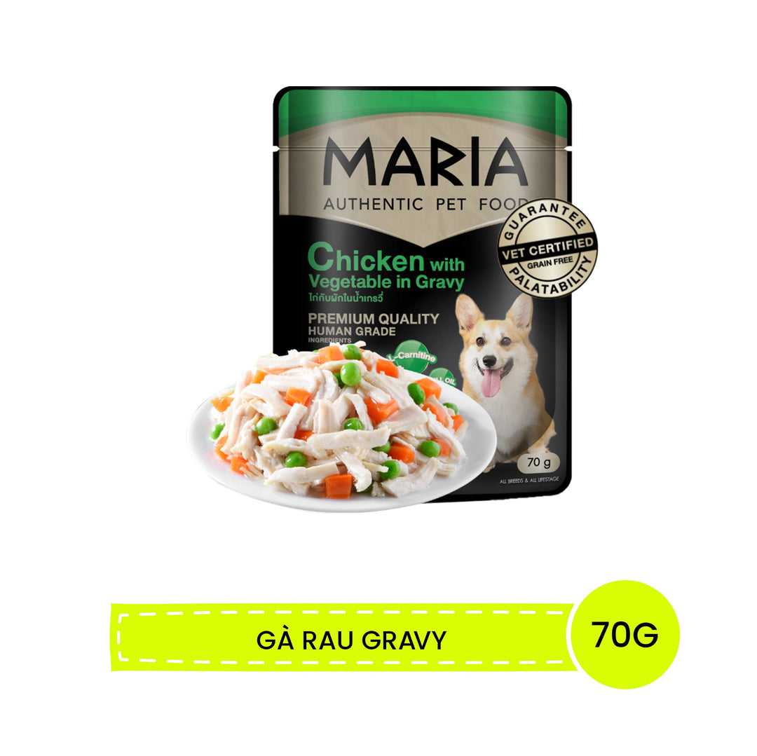 Pate Maria Chó Con, Chó Trưởng Thành Gói 70G, Ăn Ngon Hơn, Bổ Sung Năng Lượng