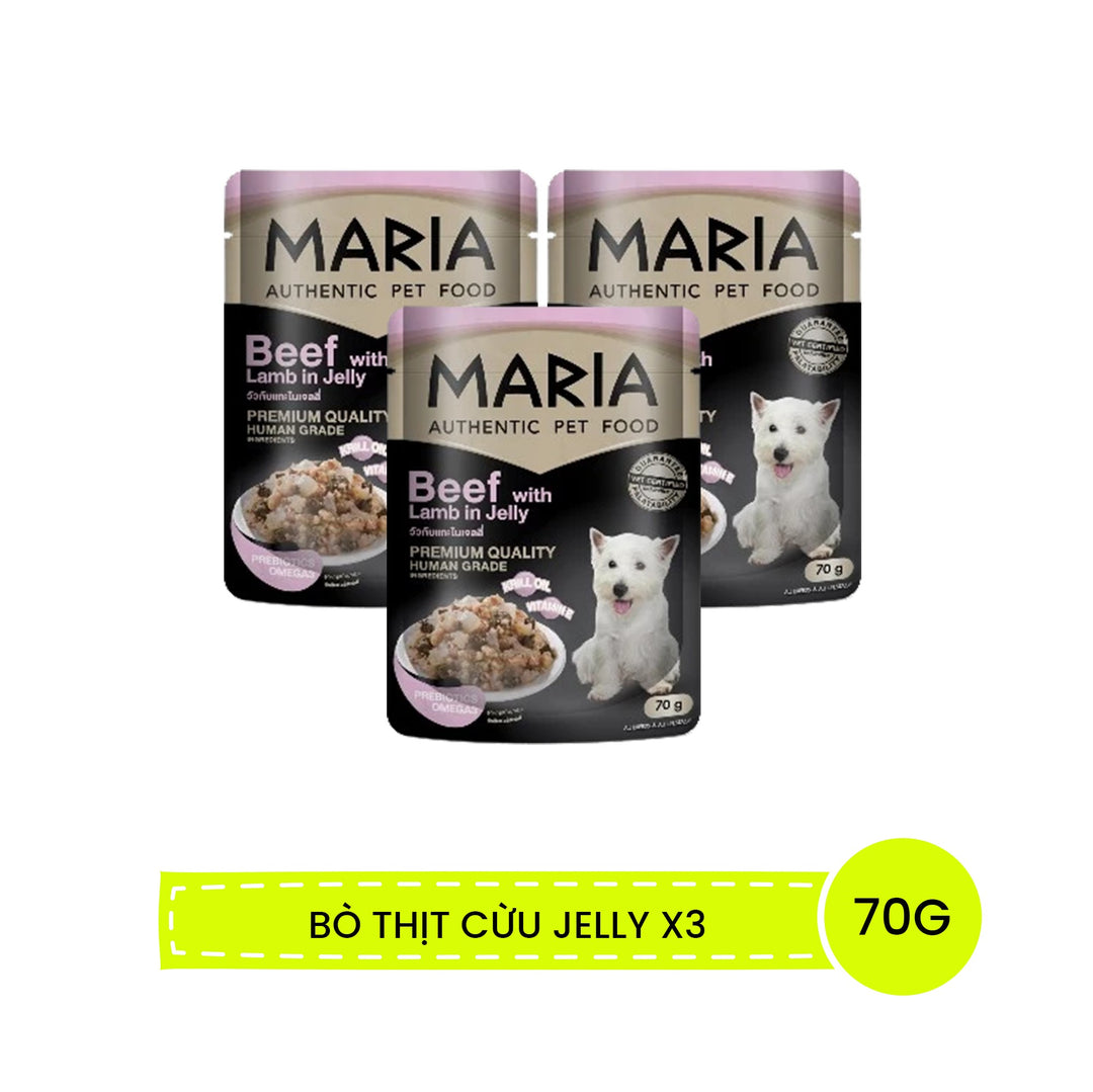 Pate Maria Chó Con, Chó Trưởng Thành Gói 70G, Ăn Ngon Hơn, Bổ Sung Năng Lượng