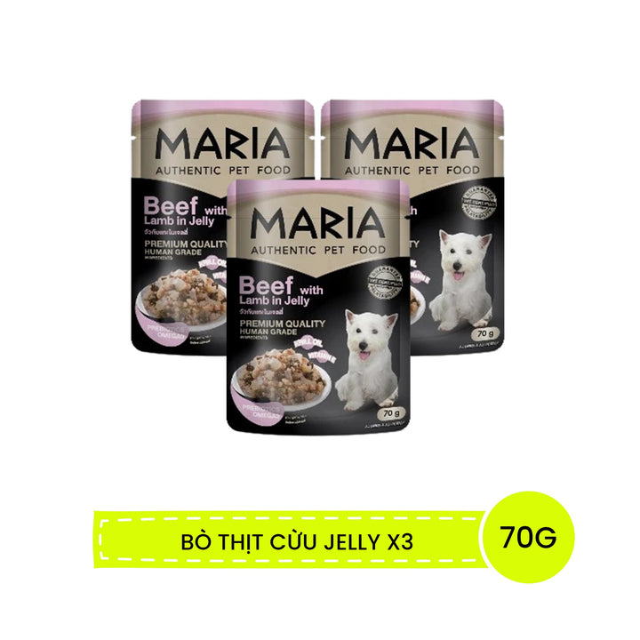 Pate Maria Chó Con, Chó Trưởng Thành Gói 70G, Ăn Ngon Hơn, Bổ Sung Năng Lượng