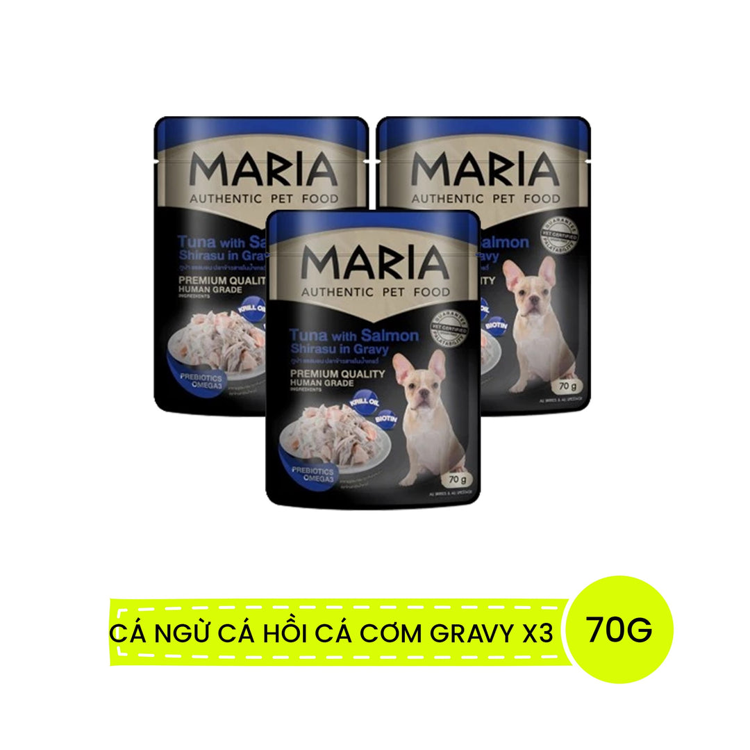 Pate Maria Chó Con, Chó Trưởng Thành Gói 70G, Ăn Ngon Hơn, Bổ Sung Năng Lượng