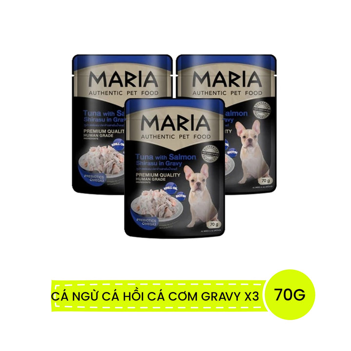 Pate Maria Chó Con, Chó Trưởng Thành Gói 70G, Ăn Ngon Hơn, Bổ Sung Năng Lượng