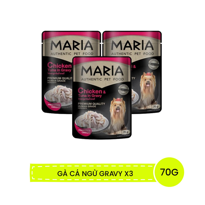 Pate Maria Chó Con, Chó Trưởng Thành Gói 70G, Ăn Ngon Hơn, Bổ Sung Năng Lượng
