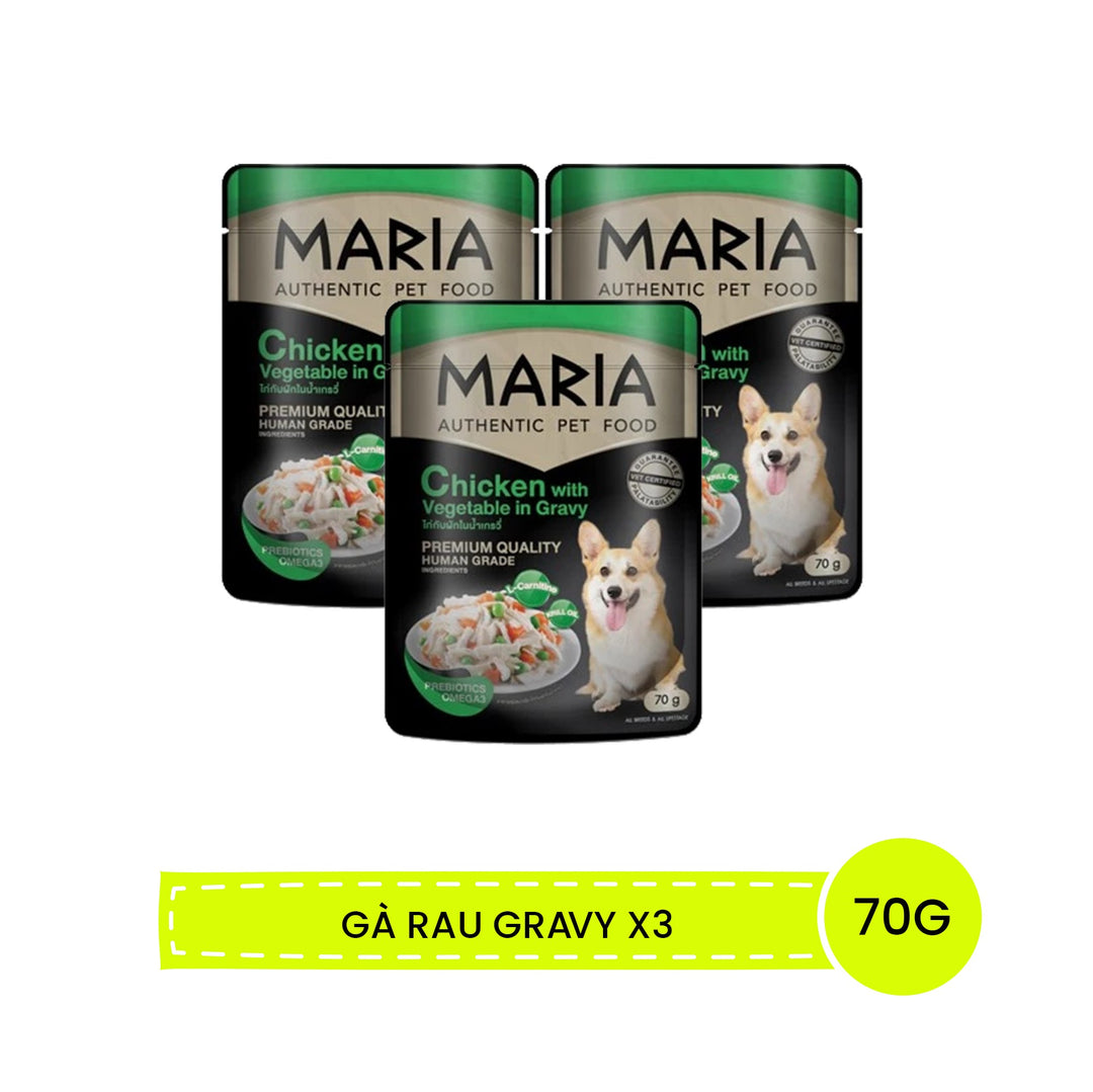 Pate Maria Chó Con, Chó Trưởng Thành Gói 70G, Ăn Ngon Hơn, Bổ Sung Năng Lượng