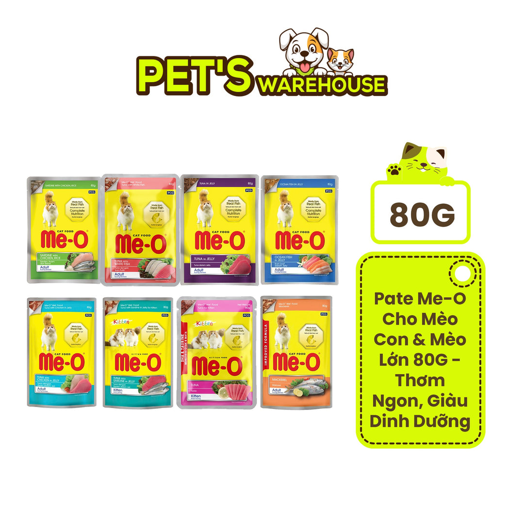 Pate Me-O Cho Mèo Con & Mèo Lớn 80G