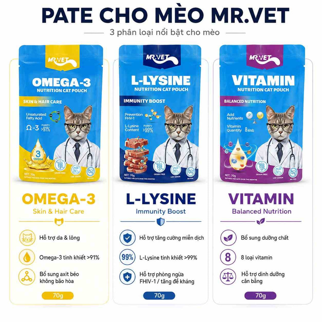 Pate Cho Mèo Mr.Vet 70G