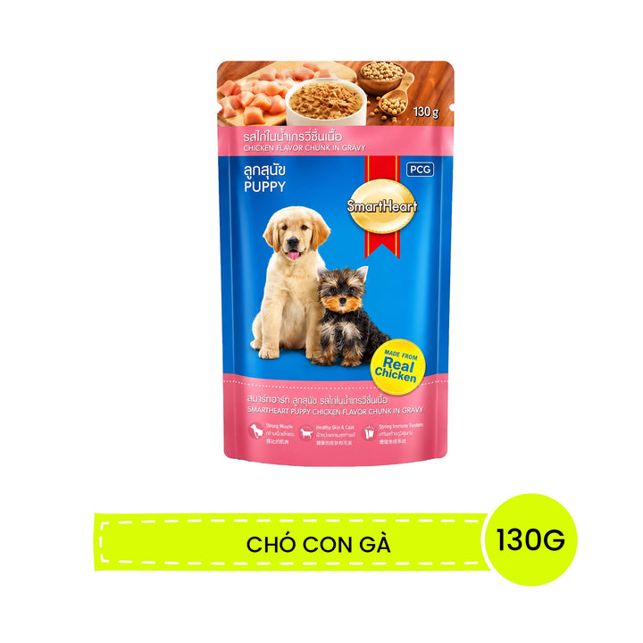 Pate SmartHeart Cho Chó Con & Chó Lớn Gói 120g, 130G