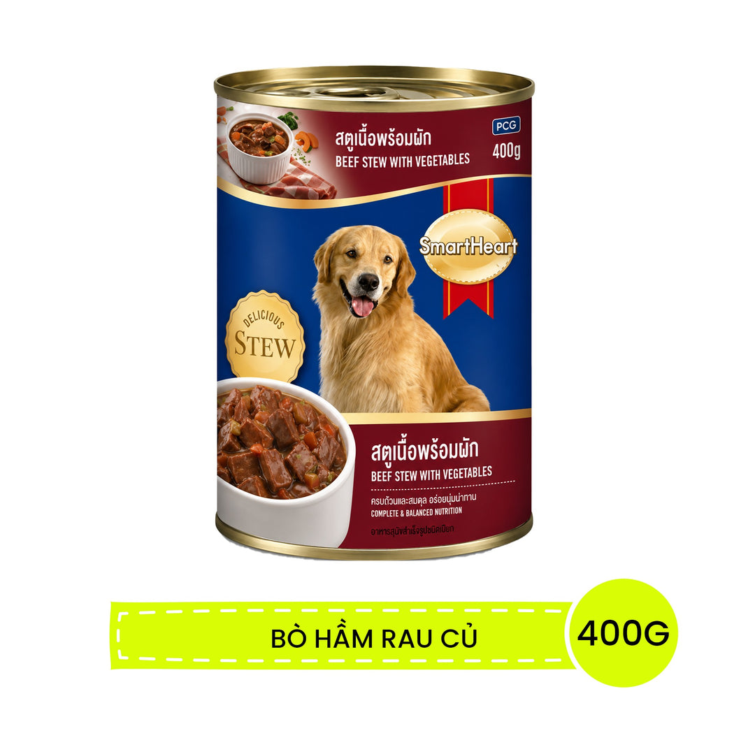 Pate SmartHeart Cho Chó Lon 400G - Thức Ăn Ướt Thơm Ngon, Giàu Dinh Dưỡng