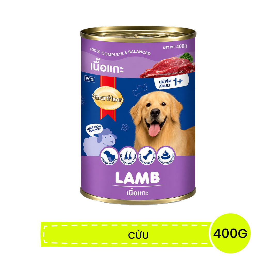 Pate SmartHeart Cho Chó Lon 400G - Thức Ăn Ướt Thơm Ngon, Giàu Dinh Dưỡng