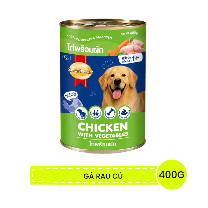 Pate SmartHeart Cho Chó Lon 400G - Thức Ăn Ướt Thơm Ngon, Giàu Dinh Dưỡng