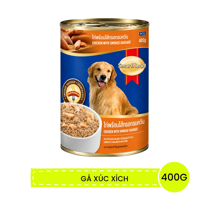 Pate SmartHeart Cho Chó Lon 400G - Thức Ăn Ướt Thơm Ngon, Giàu Dinh Dưỡng