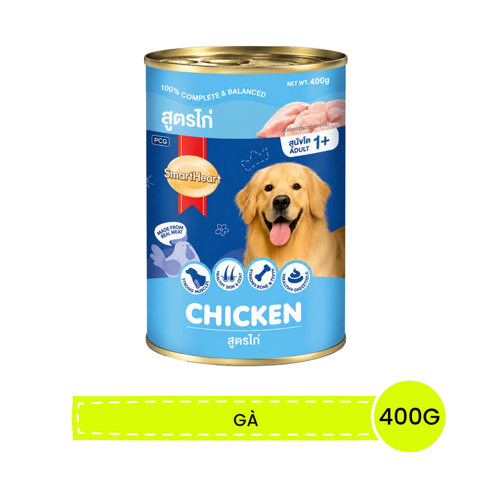 Pate SmartHeart Cho Chó Lon 400G - Thức Ăn Ướt Thơm Ngon, Giàu Dinh Dưỡng