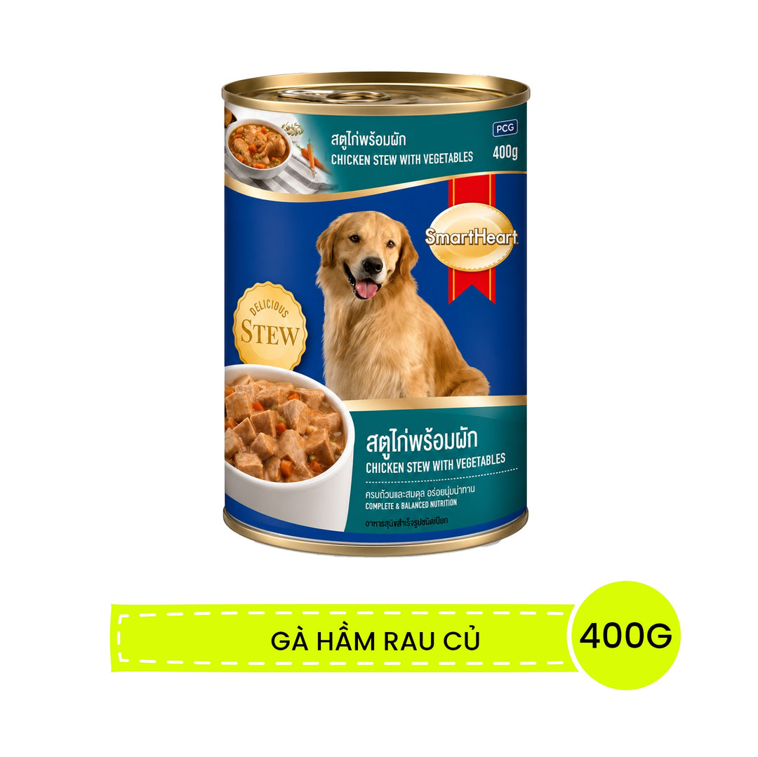 Pate SmartHeart Cho Chó Lon 400G - Thức Ăn Ướt Thơm Ngon, Giàu Dinh Dưỡng