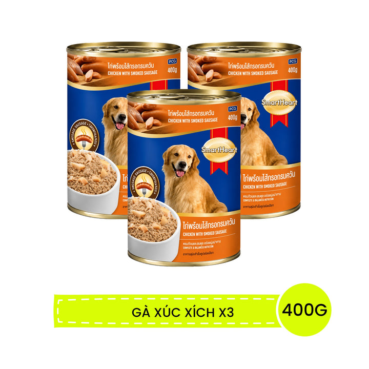 Pate SmartHeart Cho Chó Lon 400G - Thức Ăn Ướt Thơm Ngon, Giàu Dinh Dưỡng