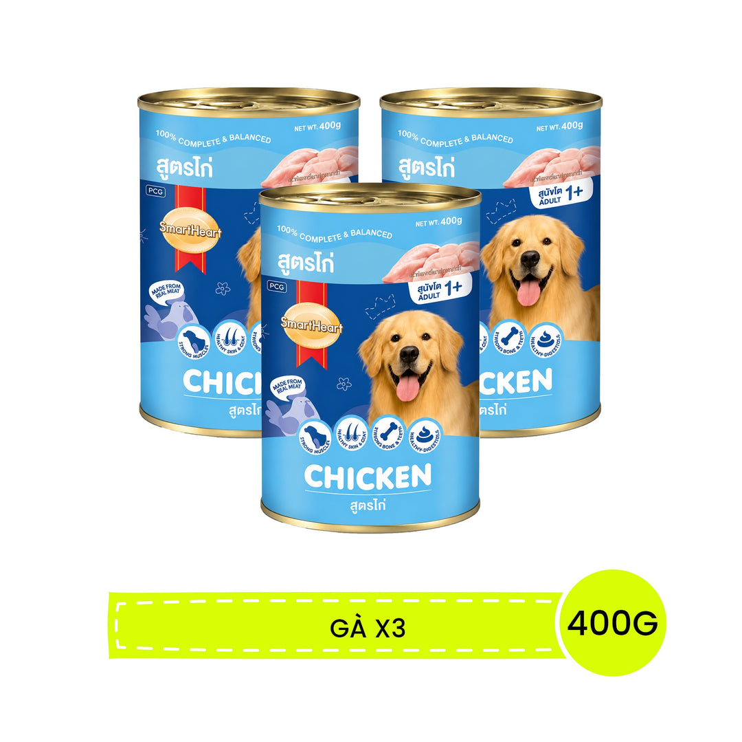 Pate SmartHeart Cho Chó Lon 400G - Thức Ăn Ướt Thơm Ngon, Giàu Dinh Dưỡng