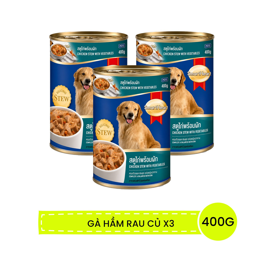 Pate SmartHeart Cho Chó Lon 400G - Thức Ăn Ướt Thơm Ngon, Giàu Dinh Dưỡng