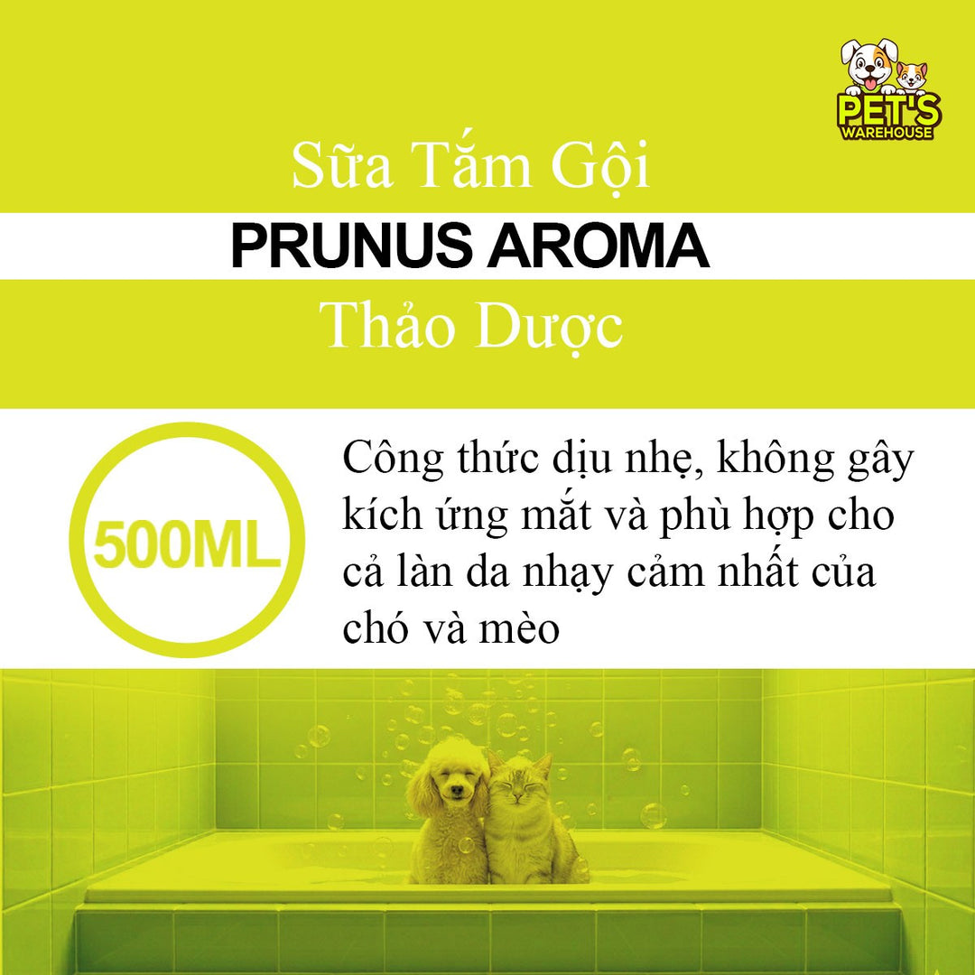 Sữa Tắm Prunus Aroma Chó Mèo 500ML