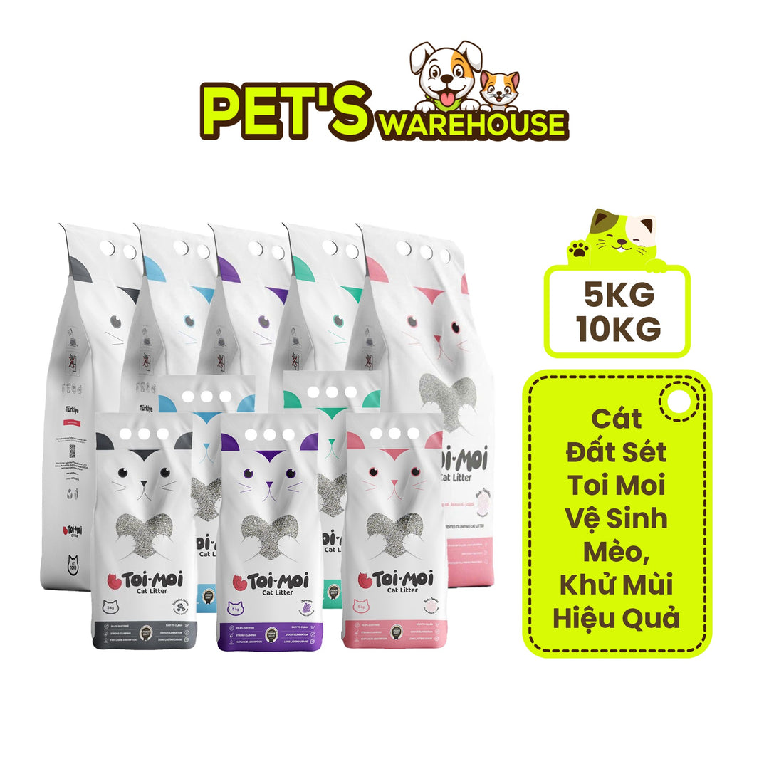Cát Đất Sét Toi Moi Vệ Sinh Mèo 5KG – 10KG