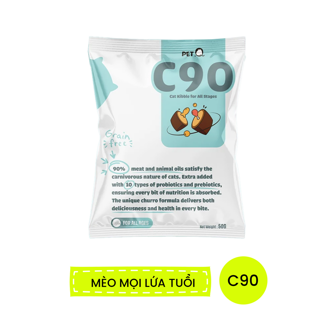 [1KG] Hạt Nhân Thịt Cho Mèo PetQ Churro Mèo Mọi Lứa Tuổi