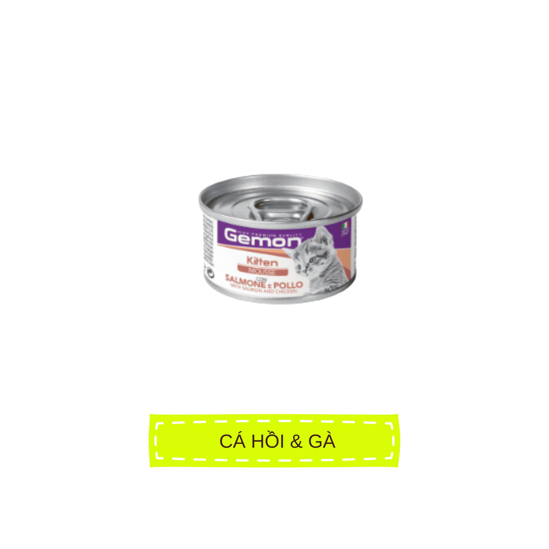 Pate Gemon High Premium Quality Cho Mèo Con & Mèo Lớn, Lon 85g
