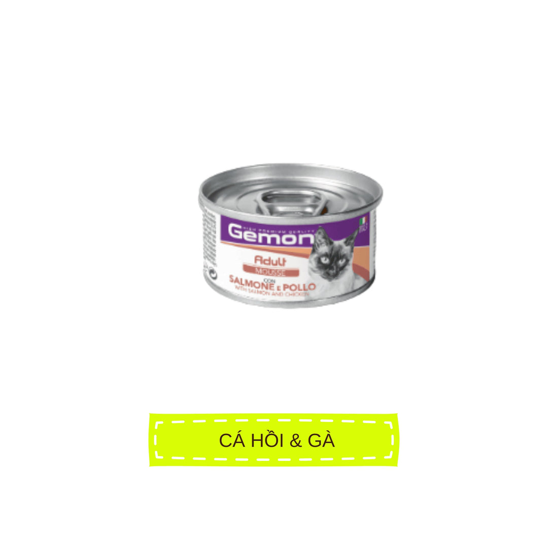 Pate Gemon High Premium Quality Cho Mèo Con & Mèo Lớn, Lon 85g
