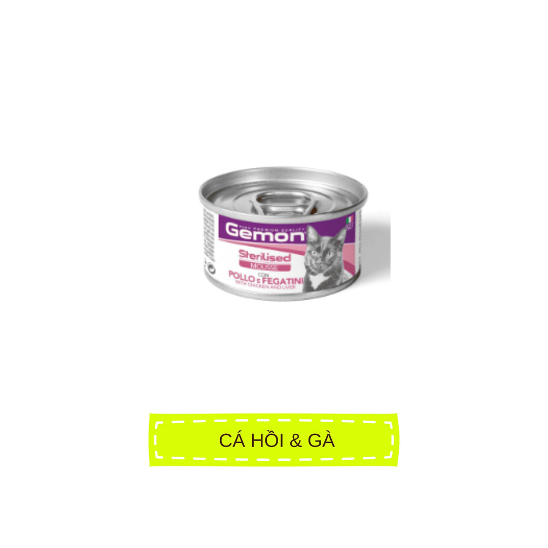 Pate Gemon High Premium Quality Cho Mèo Con & Mèo Lớn, Lon 85g