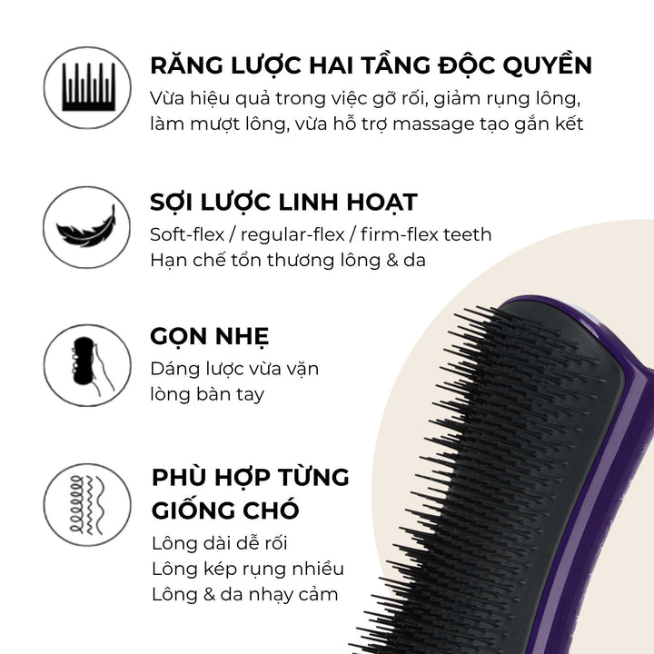 Lược gỡ rối lông Tangle Teezer cho chó - Pet Teezer