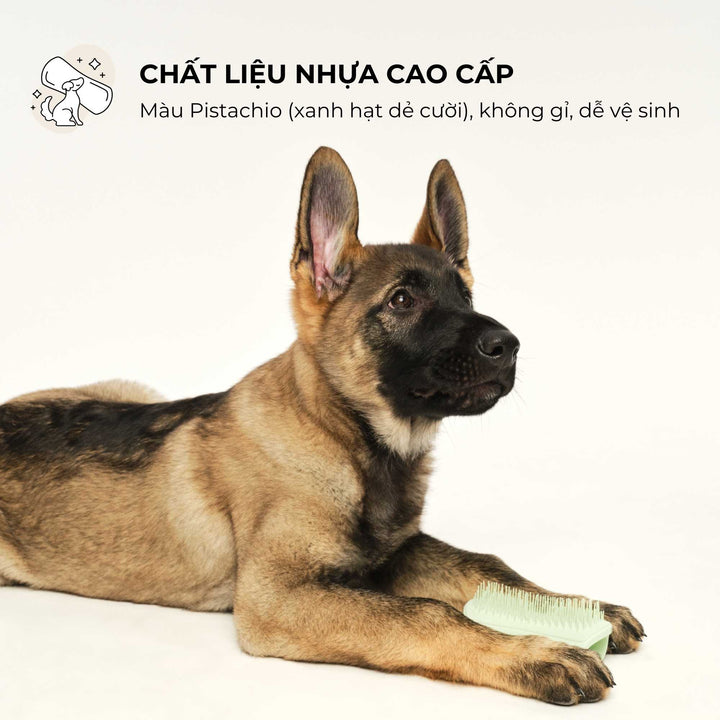 Lược gỡ rối Tangle Teezer Puppy Brush- Green, Chải lông nhẹ nhàng, êm ái