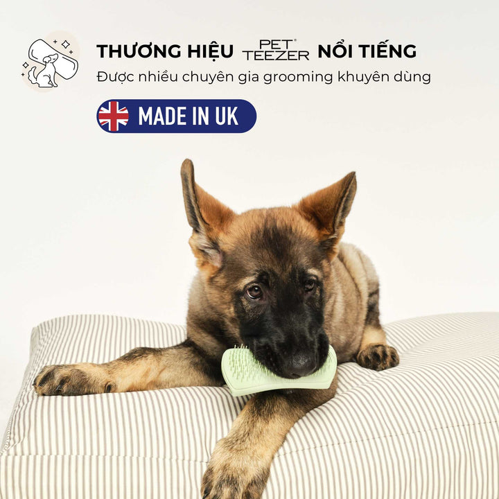 Lược gỡ rối Tangle Teezer Puppy Brush- Green, Chải lông nhẹ nhàng, êm ái