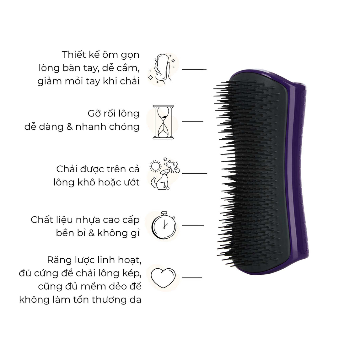 Lược gỡ rối Tangle Teezer cho chó De-shedding, giúp loại bỏ lông rụng và bụi bẩn