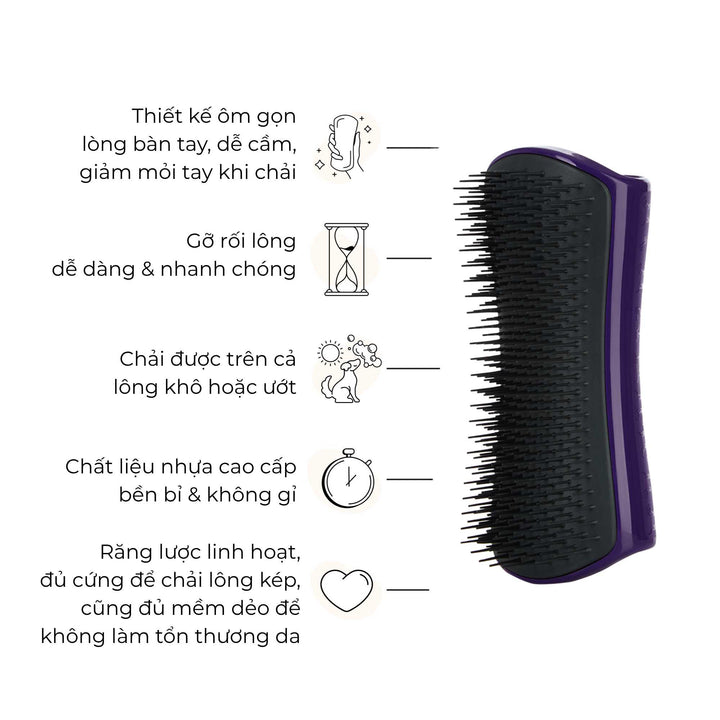 Lược gỡ rối Tangle Teezer cho chó De-shedding, giúp loại bỏ lông rụng và bụi bẩn