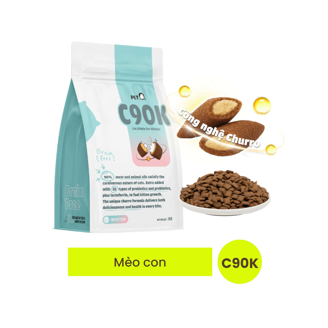 [1KG] Hạt Nhân Thịt Cho Mèo PetQ Churro Mèo Mọi Lứa Tuổi