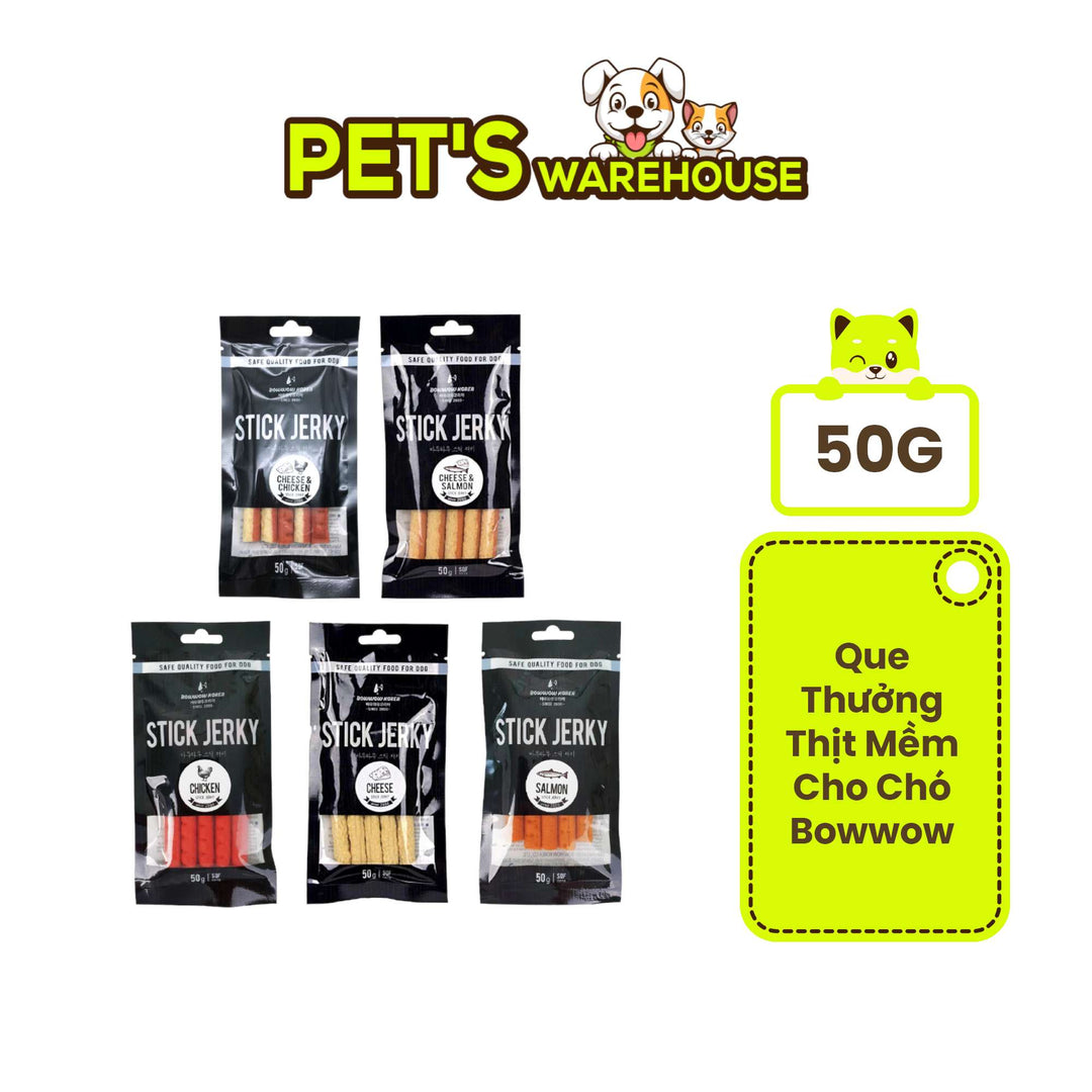 Snack Que Mềm Stick Jerky Bowwow Chó 50G