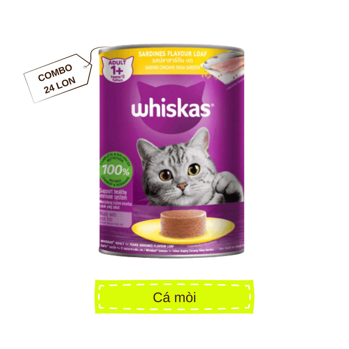 [Thùng 24 Lon] Pate Whiskas Mèo Trưởng Thành 400G
