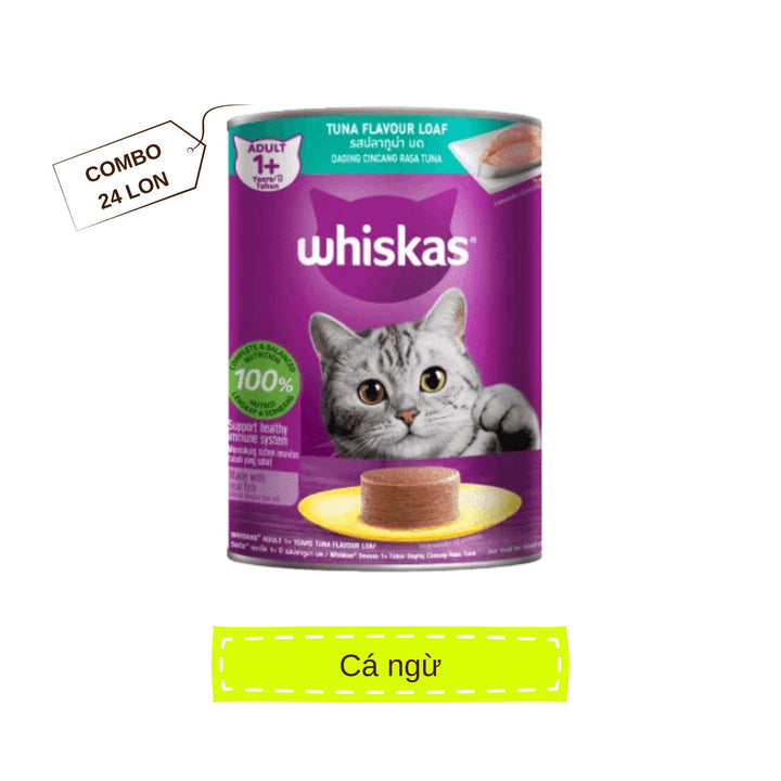 [Thùng 24 Lon] Pate Whiskas Mèo Trưởng Thành 400G