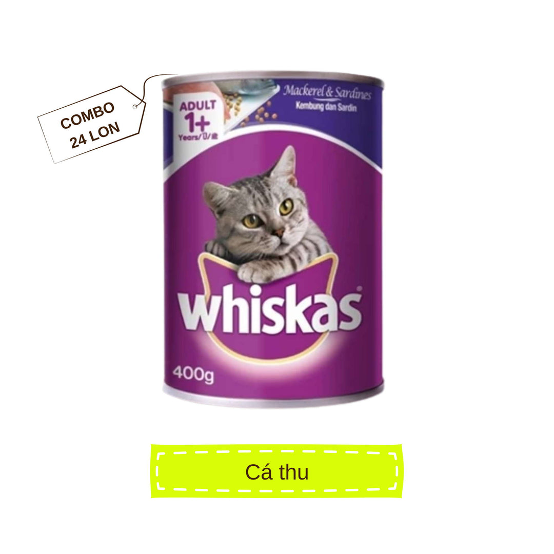 [Thùng 24 Lon] Pate Whiskas Mèo Trưởng Thành 400G