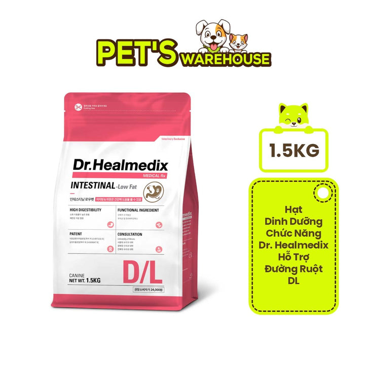 Hạt Cho Chó DR. HEALMEDIX INTESTINAL (D/L) - HỖ TRỢ ĐƯỜNG RUỘT , Túi 1.5Kg