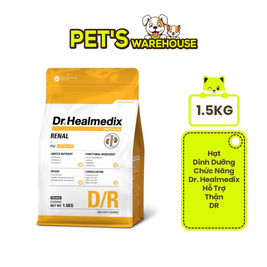 Hạt Cho Chó DR. HEALMEDIX RENAL (D/R) - HỖ TRỢ THẬN , Túi 1.5Kg