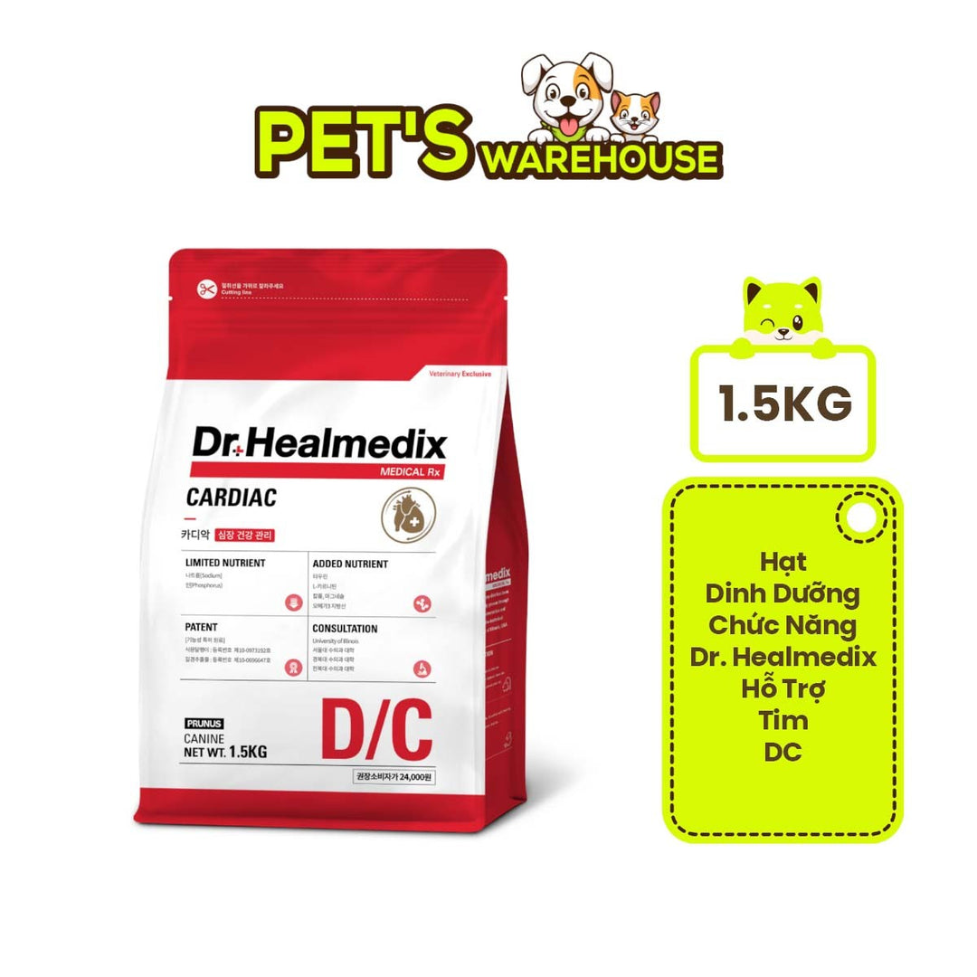 Hạt Cho Chó DR. HEALMEDIX CARDIAC (D/C) - HỖ TRỢ TIM MẠCH, Túi 1.5Kg