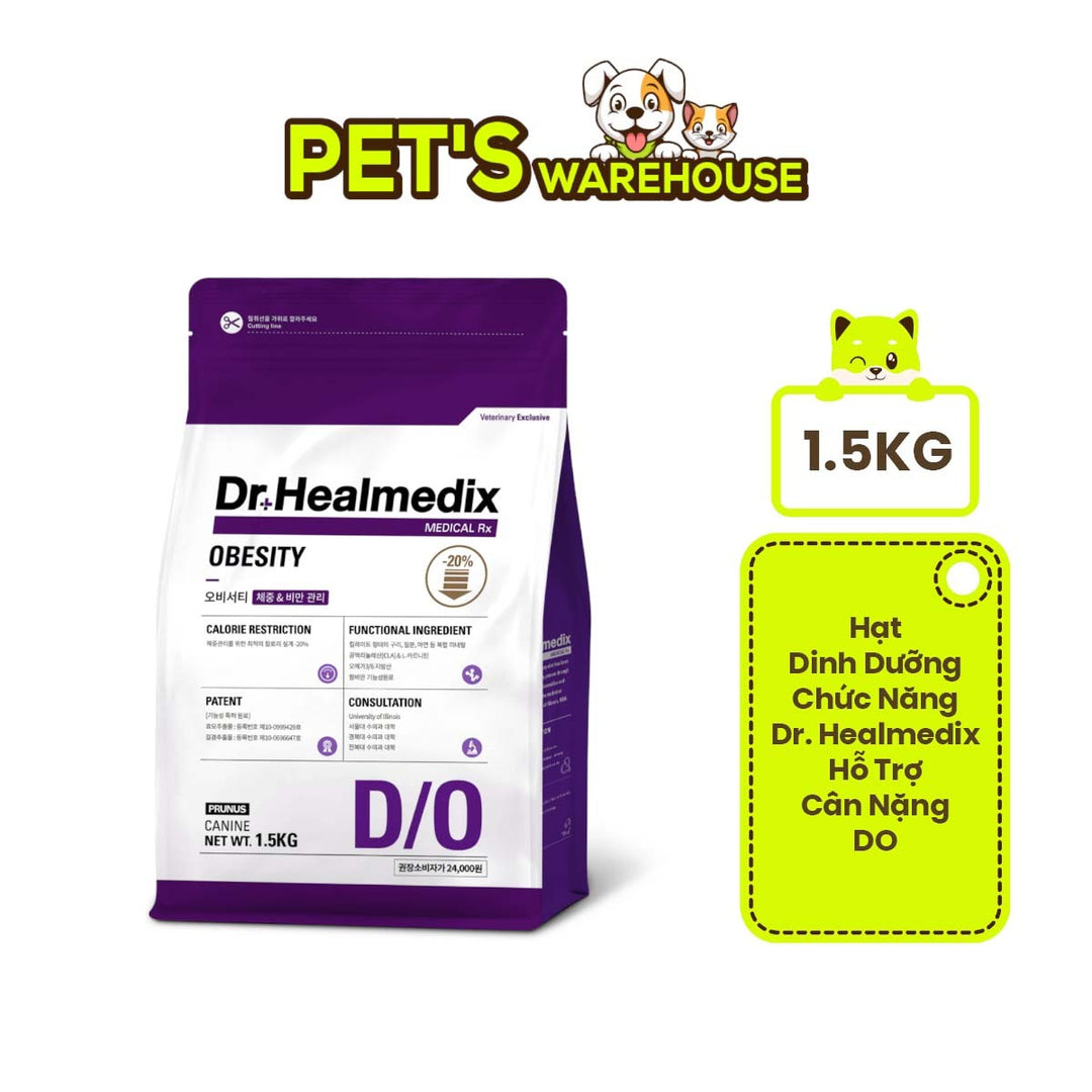 Hạt Cho Chó DR.HEALMEDIX OBESITY (D/O) - HỖ TRỢ CHÓ BÉO PHÌ , Túi 1.5Kg