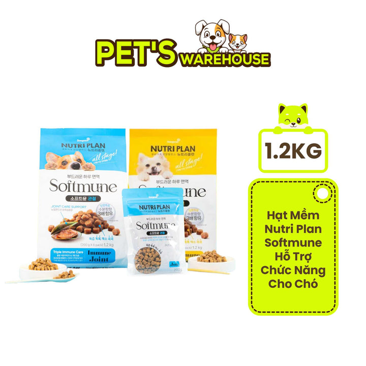 Hạt Mềm Cao Cấp Nutri Plan Softmune Cho Chó, Hỗ Trợ Lông Da & Xương Khớp, 1.2Kg